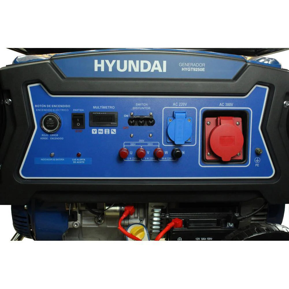 Generador Electrico Gasolina 6500W 380V Trifasico Partida Electrica HYUNDAI