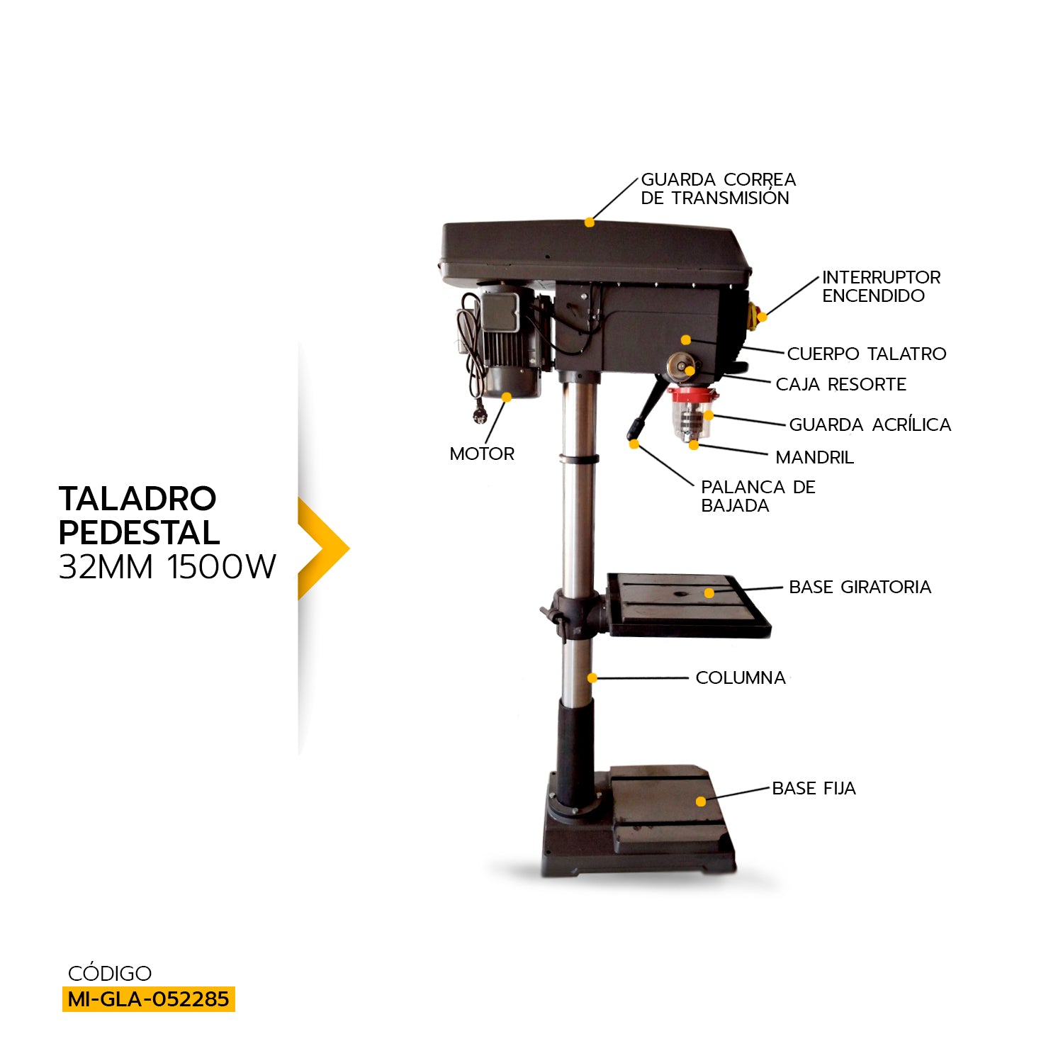 TALADRO PEDESTAL 32mm 1500w TC932/25